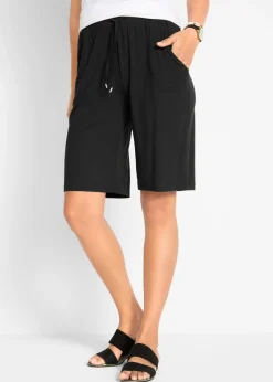 bonprix bonprix Shorts|Pantalones>Bermudas de punto Negro
