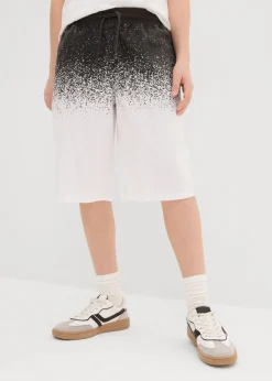 bonprix bonprix Ropa 9 A 16 Años·Shorts|Ropa 9 A 16 Años·Packs De Ropa>Bermudas de punto (2 unidades) de algodón orgánico puro Negro-blanco