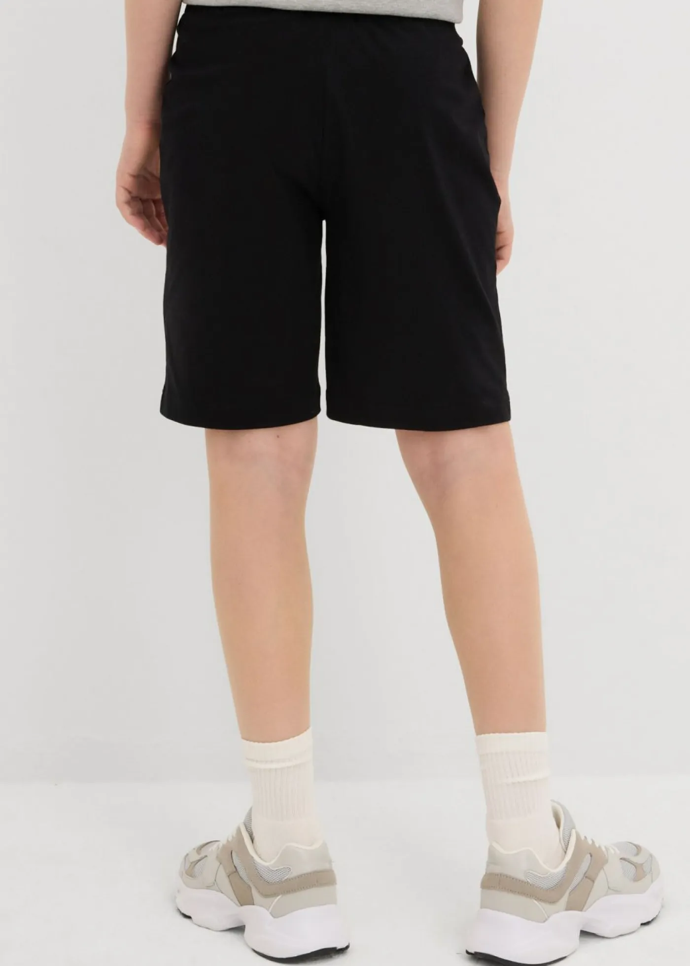 bonprix bonprix Ropa 9 A 16 Años·Shorts|Ropa 9 A 16 Años·Packs De Ropa>Bermudas de punto (2 unidades) con algodón orgánico Negro+gris claro jaspeado