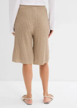 Mujer bonprix bonprix Bermudas de punto de mezcla de viscosa con talle alto
