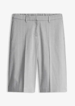 bonprix bonprix Shorts|Pantalones>Bermudas de raya diplomática con pinzas gris-beige con rayas
