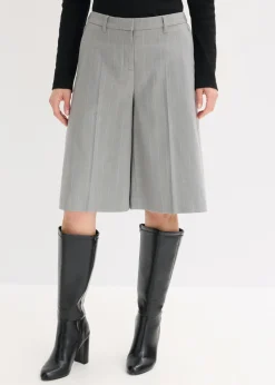 bonprix bonprix Shorts|Pantalones>Bermudas de raya diplomática con pinzas gris-beige con rayas