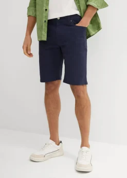 bonprix bonprix Shorts|Básicos En Rebajas>Bermudas elásticas con corte regular (2 unidades) Azul marino + plomo