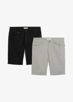 bonprix bonprix Shorts|Básicos En Rebajas>Bermudas elásticas con corte regular (2 unidades) Negro-gris