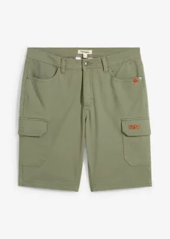 bonprix bonprix Shorts|Pantalones>Bermudas elásticas con corte ajustado Verde oliva