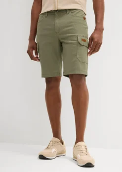 bonprix bonprix Shorts|Pantalones>Bermudas elásticas con corte ajustado Verde oliva