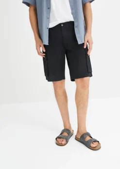 bonprix bonprix Shorts|Pantalones>Bermudas elásticas tipo cargo con corte regular Negro