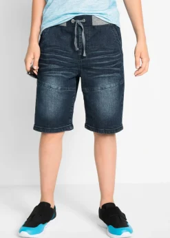 bonprix bonprix Ropa 9 A 16 Años·Jeans|Ropa 9 A 16 Años·Shorts>Bermudas elásticas vaqueras sin cierre con corte regular denim oscuro