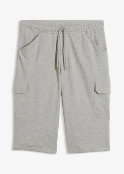 Hombre bonprix bonprix Bermudas largas de chándal, estilo cargo, de algodón puro, regular fit