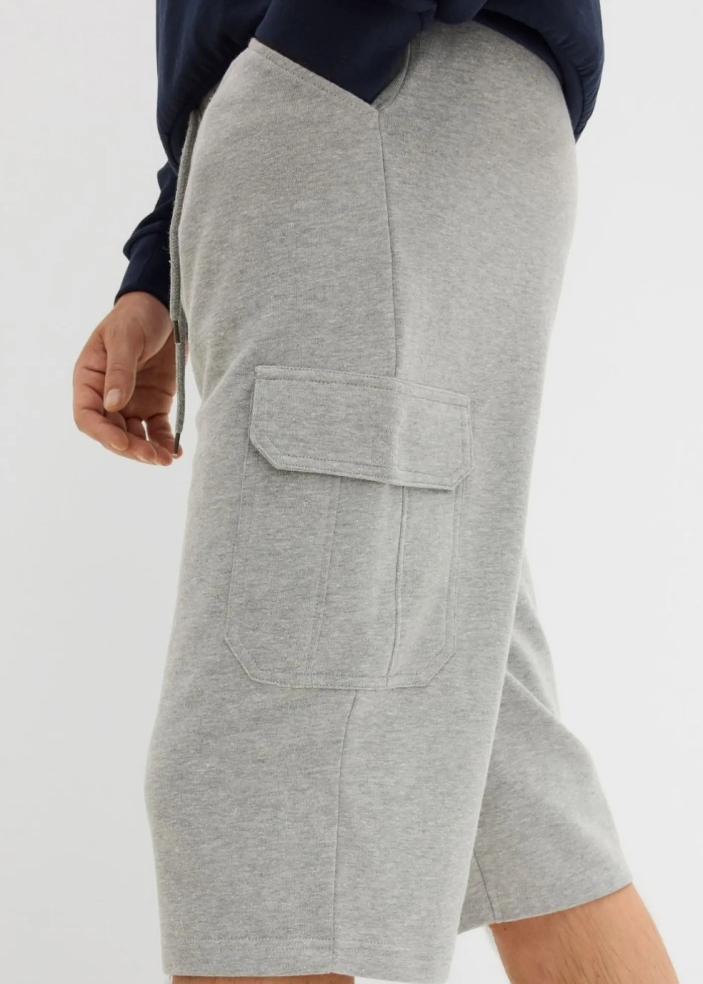 Hombre bonprix bonprix Bermudas largas de chándal, estilo cargo, de algodón puro, regular fit