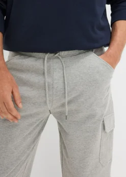 Hombre bonprix bonprix Bermudas largas de chándal, estilo cargo, de algodón puro, regular fit