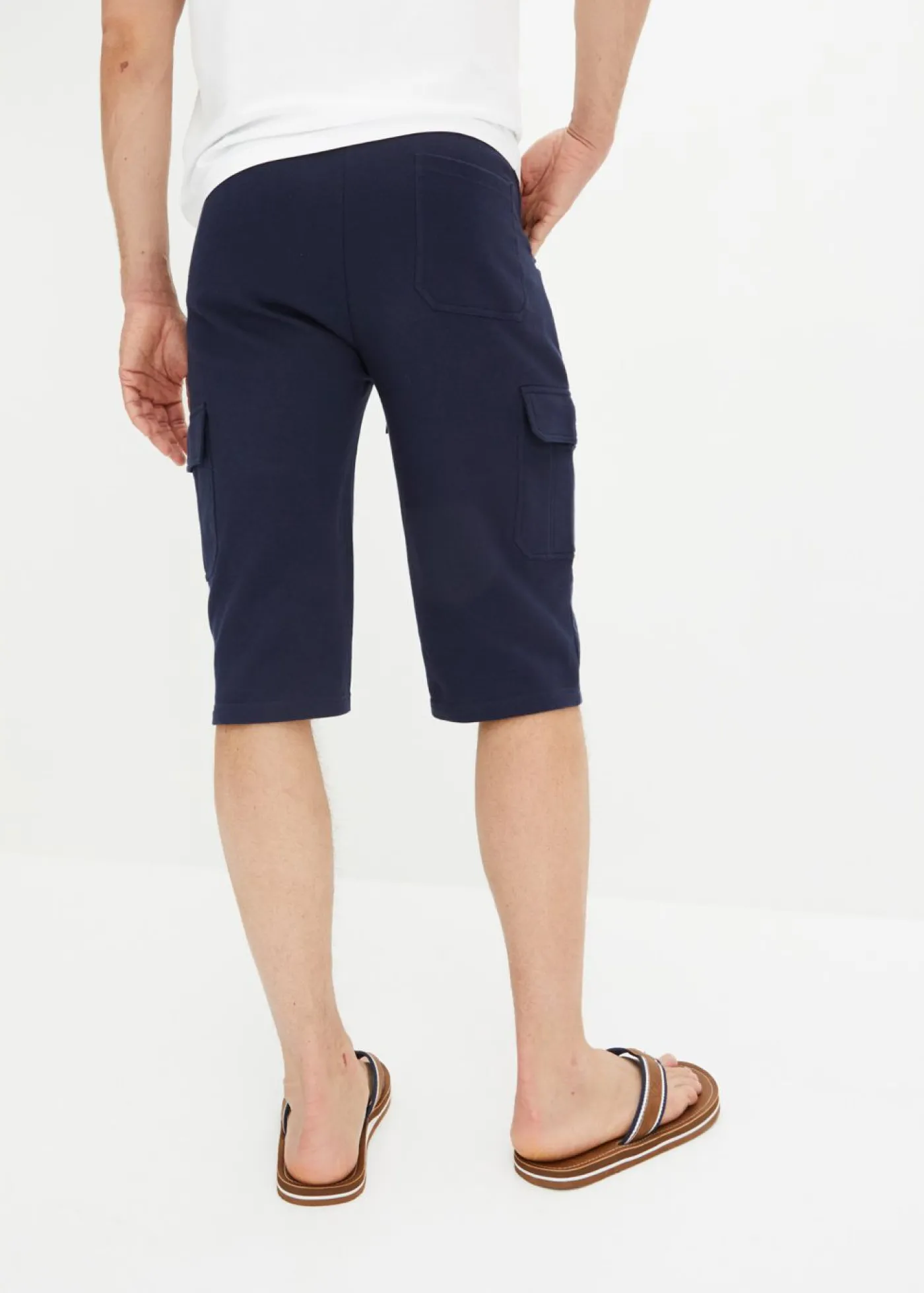 bonprix bonprix Shorts|Ropa Deportiva>Bermudas largas de chándal, estilo cargo, de algodón puro, regular fit Azul marino