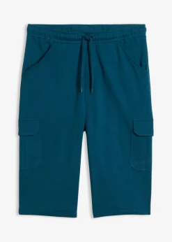Hombre bonprix bonprix Bermudas largas de chándal, estilo cargo, de algodón puro, regular fit