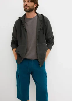 Hombre bonprix bonprix Bermudas largas de chándal, estilo cargo, de algodón puro, regular fit