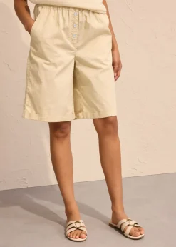 bonprix bonprix Shorts|Pantalones>Bermudas papertouch de mezcla de algodón Arena claro