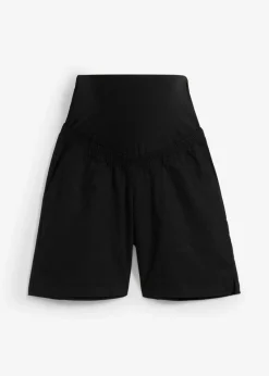 Mujer bonprix bonprix Bermudas premamá 2 en 1 de lino y algodón con banda abdominal