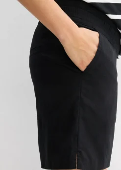 Mujer bonprix bonprix Bermudas premamá 2 en 1 de lino y algodón con banda abdominal