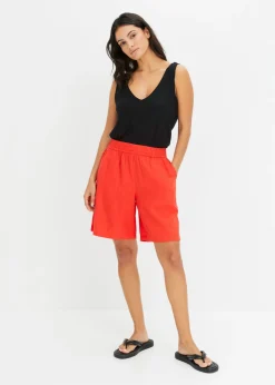 Mujer bonprix bonprix Bermudas sin cierre de mezcla de lino vaporoso