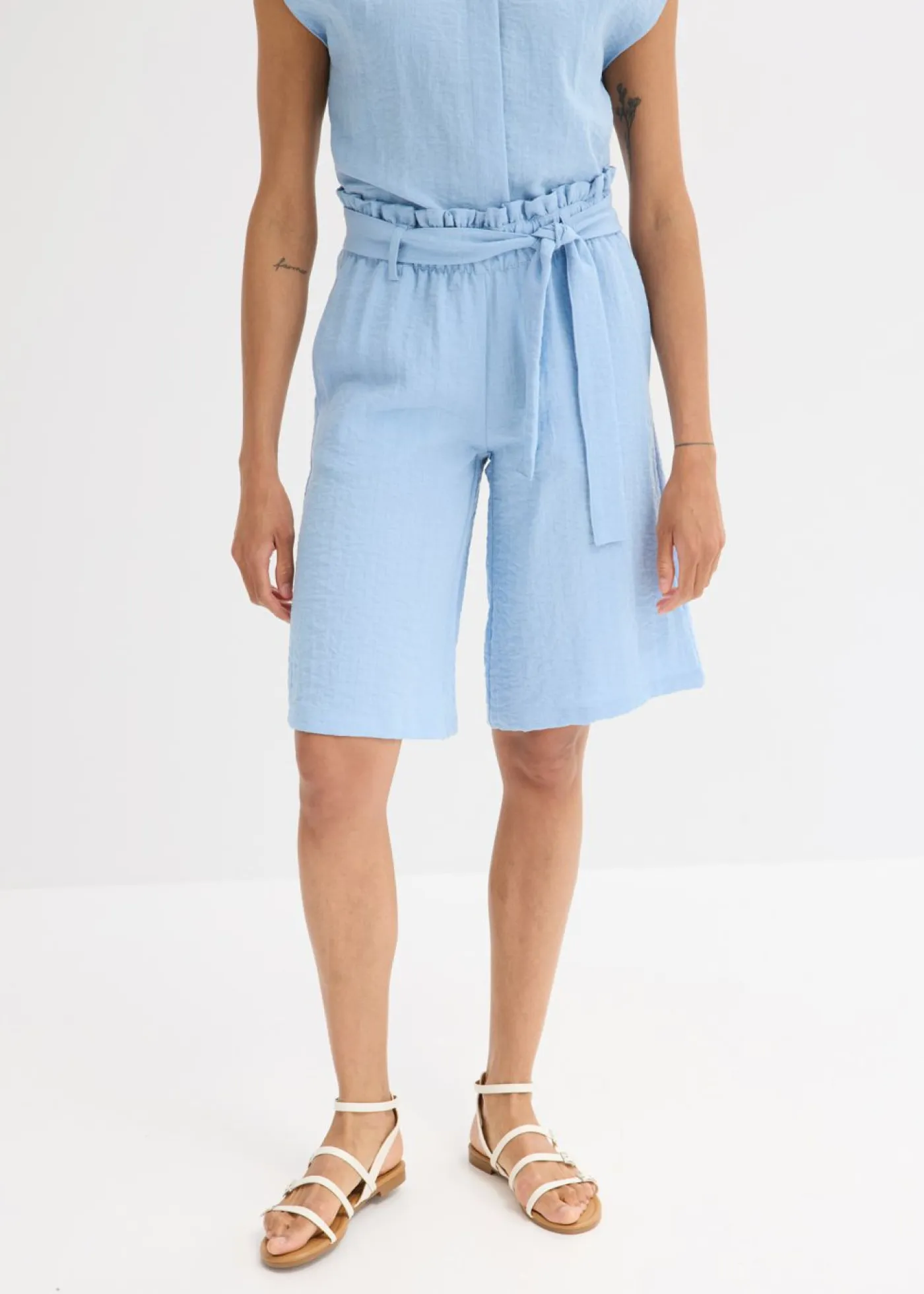 Mujer bonprix bonprix Bermudas sin cierre de mezcla de viscosa fluida