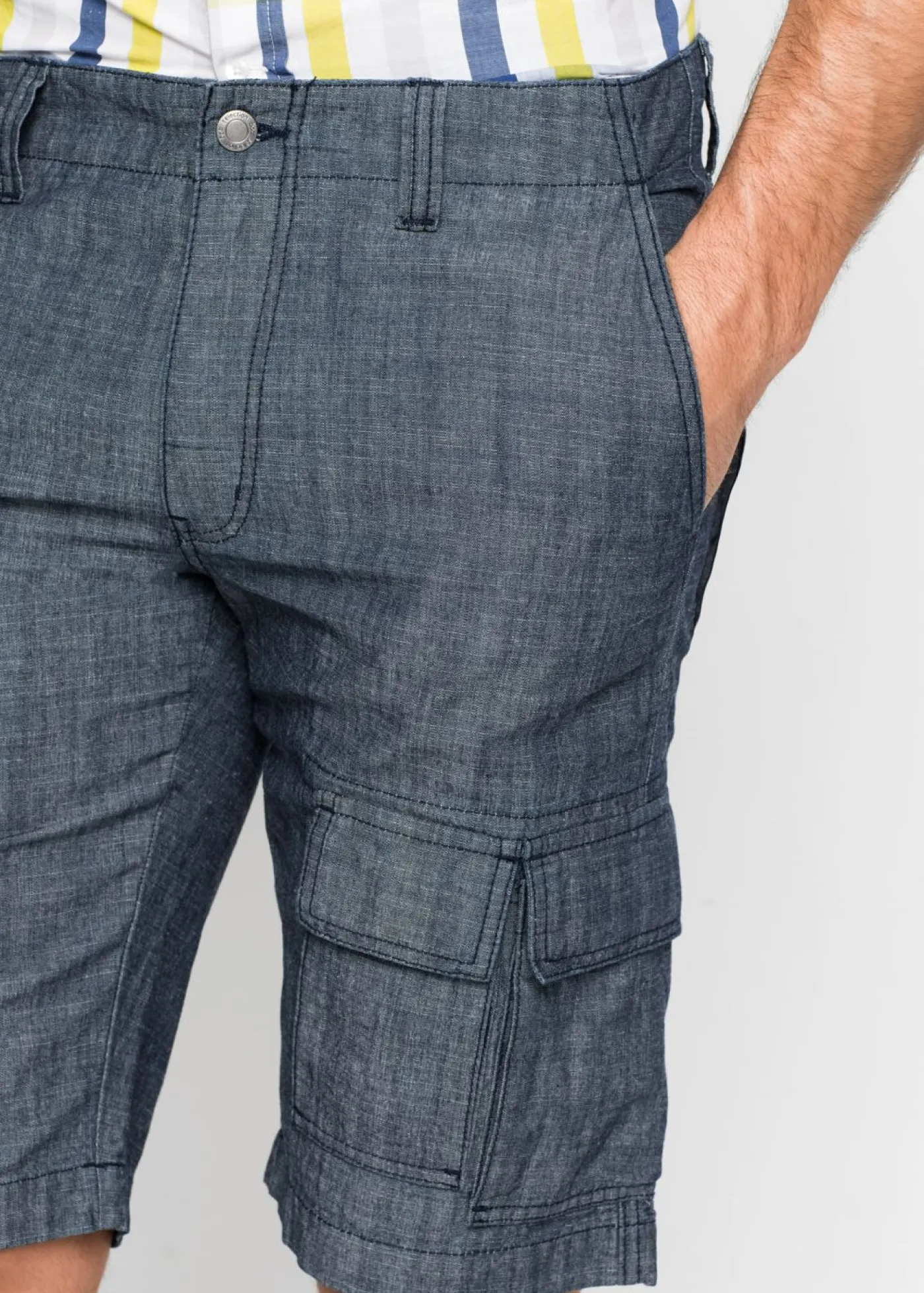 bonprix bonprix Shorts|Pantalones>Bermudas tipo cargo de algodón puro con corte holgado Azul marino