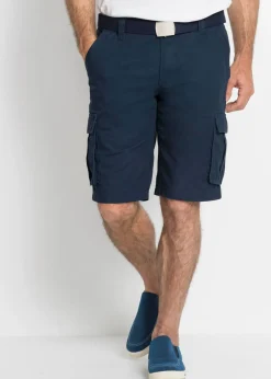 bonprix bonprix Shorts|Básicos En Rebajas>Bermudas tipo cargo de algodón puro con corte relajado Azul marino