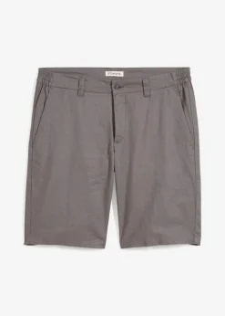 bonprix bonprix Shorts|Pantalones>Bermudas tipo chino con lino y corte regular Gris ahumado