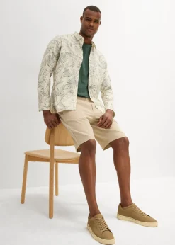 Hombre bonprix bonprix Bermudas tipo chino con pinzas y corte recto