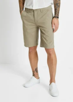bonprix bonprix Shorts|Básicos En Rebajas>Bermudas tipo chino de algodón puro con corte recto Caqui nuevo