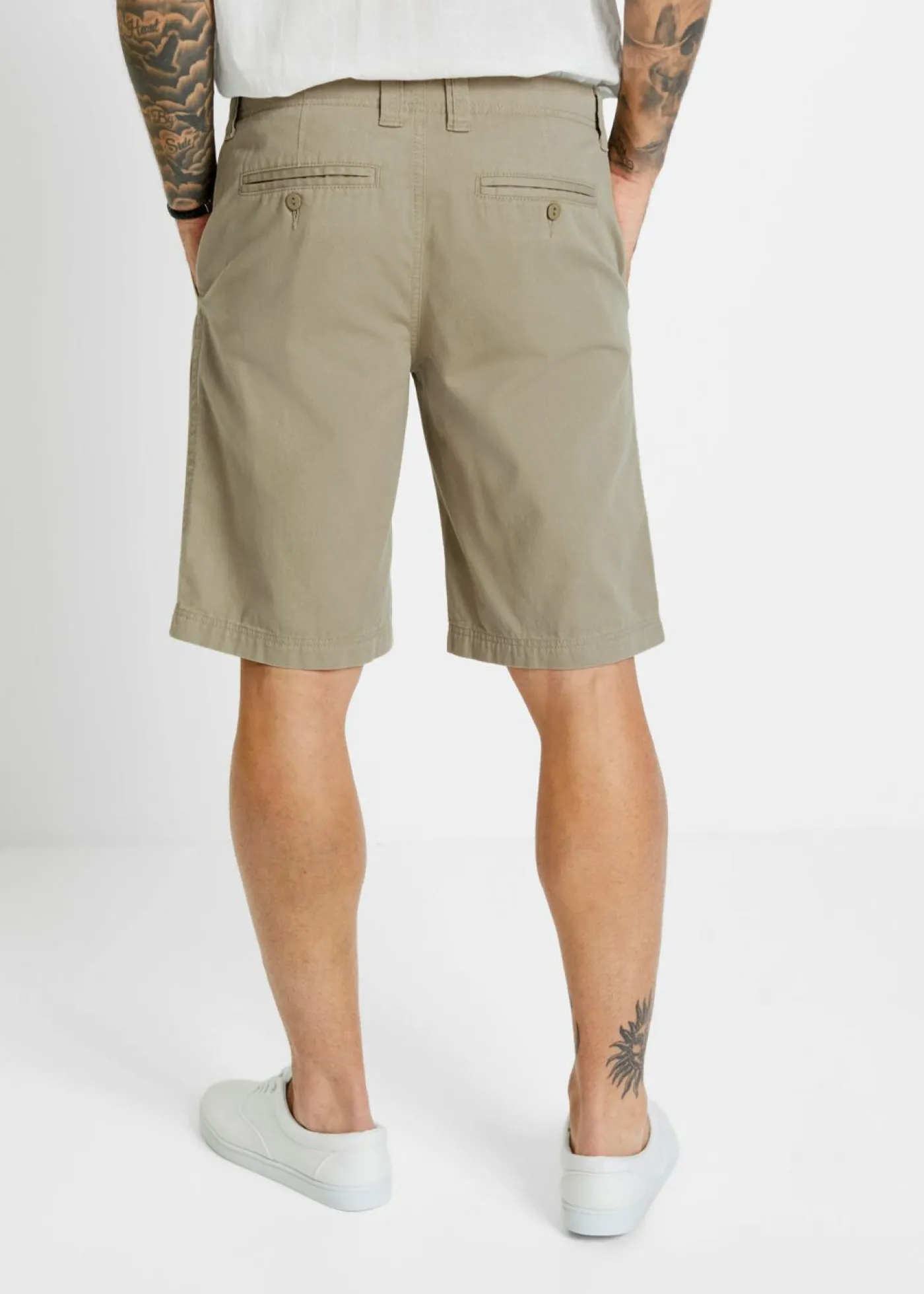 bonprix bonprix Shorts|Básicos En Rebajas>Bermudas tipo chino de algodón puro con corte recto Caqui nuevo
