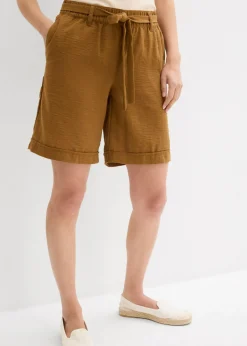 bonprix bonprix Shorts|Pantalones>Bermudas tipo paperbag Marrón coñac