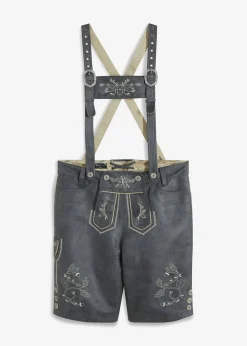 bonprix bonprix Shorts|Pantalones>Bermudas tradicionales de piel sintética antracita