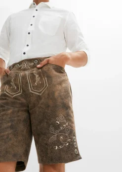 Hombre bonprix bonprix Bermudas tradicionales de piel sintética