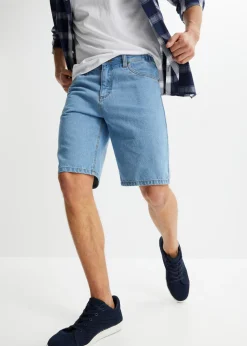 Hombre bonprix bonprix Bermudas vaqueras con cintura elástica, classic fit