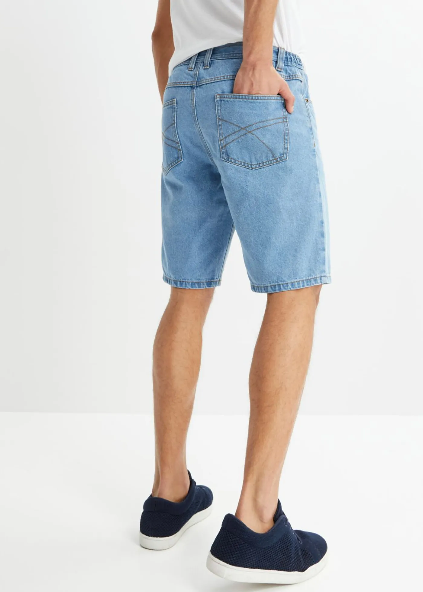Hombre bonprix bonprix Bermudas vaqueras con cintura elástica, classic fit
