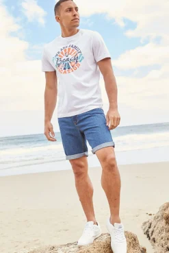 Hombre bonprix bonprix Bermudas vaqueras con cintura elástica, classic fit