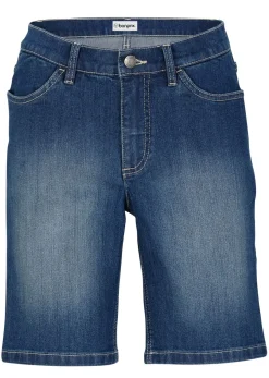 bonprix bonprix Shorts|Vaqueros>Bermudas vaqueras de talle medio Denim desgastado