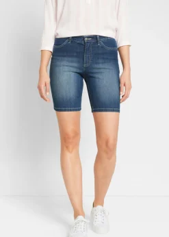 bonprix bonprix Shorts|Vaqueros>Bermudas vaqueras de talle medio Denim desgastado