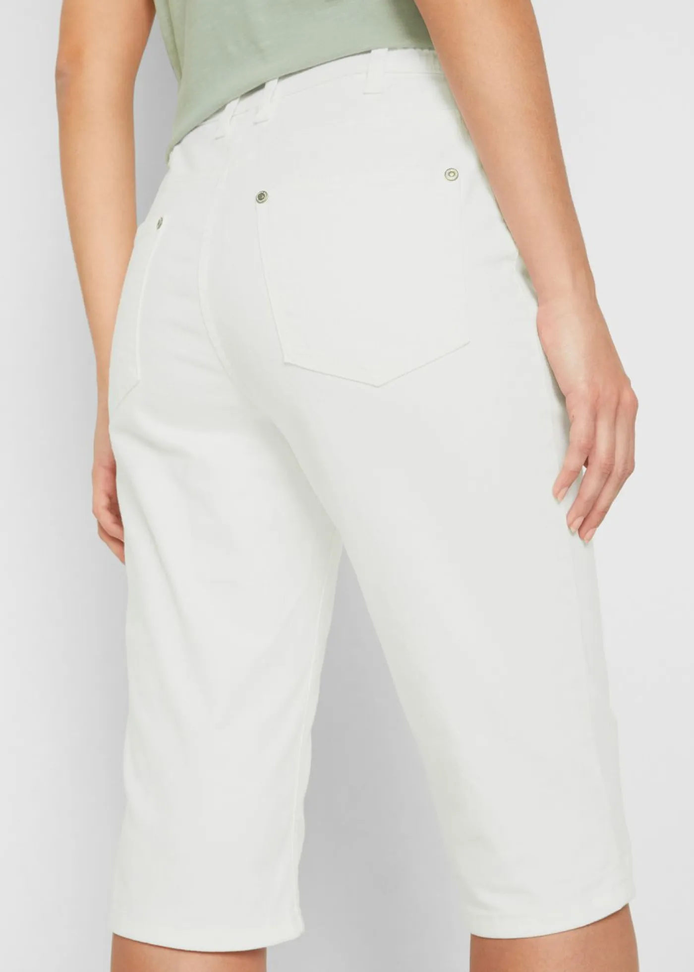 bonprix bonprix Shorts|Vaqueros>Bermudas vaqueras, elásticas, con bajo enrollado Blanco