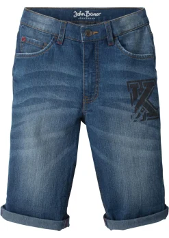 bonprix bonprix Ropa 9 A 16 Años·Jeans|Ropa 9 A 16 Años·Shorts>Bermudas vaqueras elásticas con corte ajustado Azul piedra