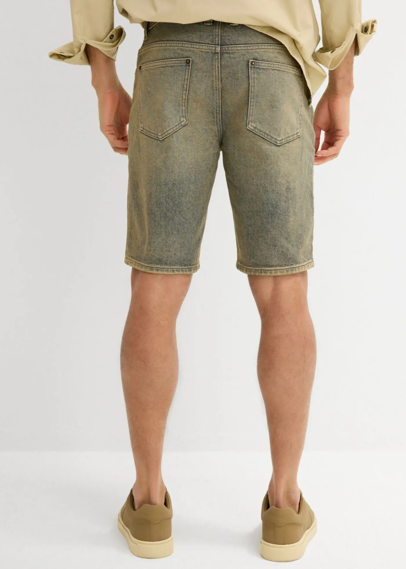 bonprix bonprix Shorts|Vaqueros>Bermudas vaqueras elásticas, lavadas, regular fit denim sucio