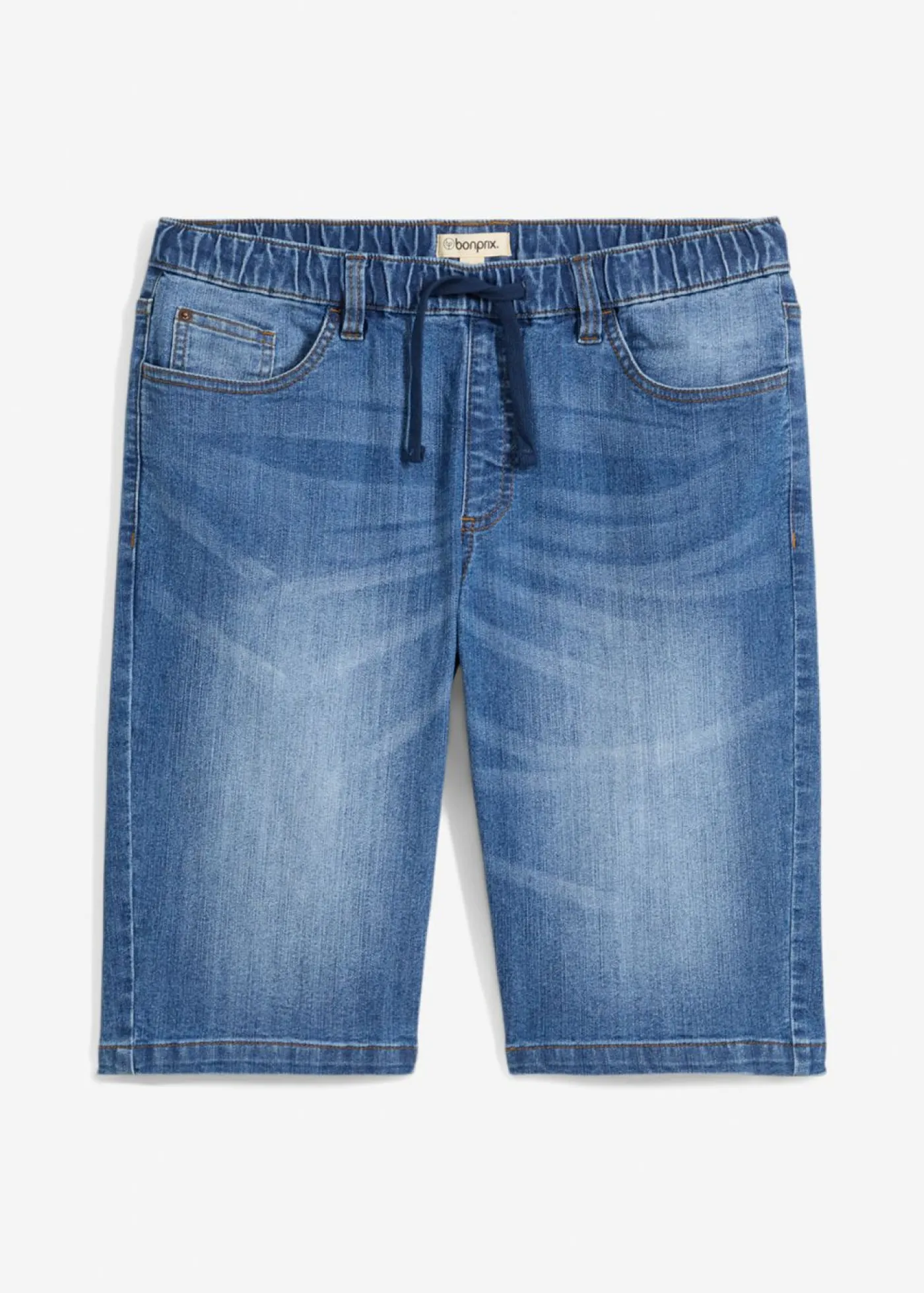 bonprix bonprix Shorts|Vaqueros>Bermudas vaqueras largas tipo chándal con corte regular Azul piedra