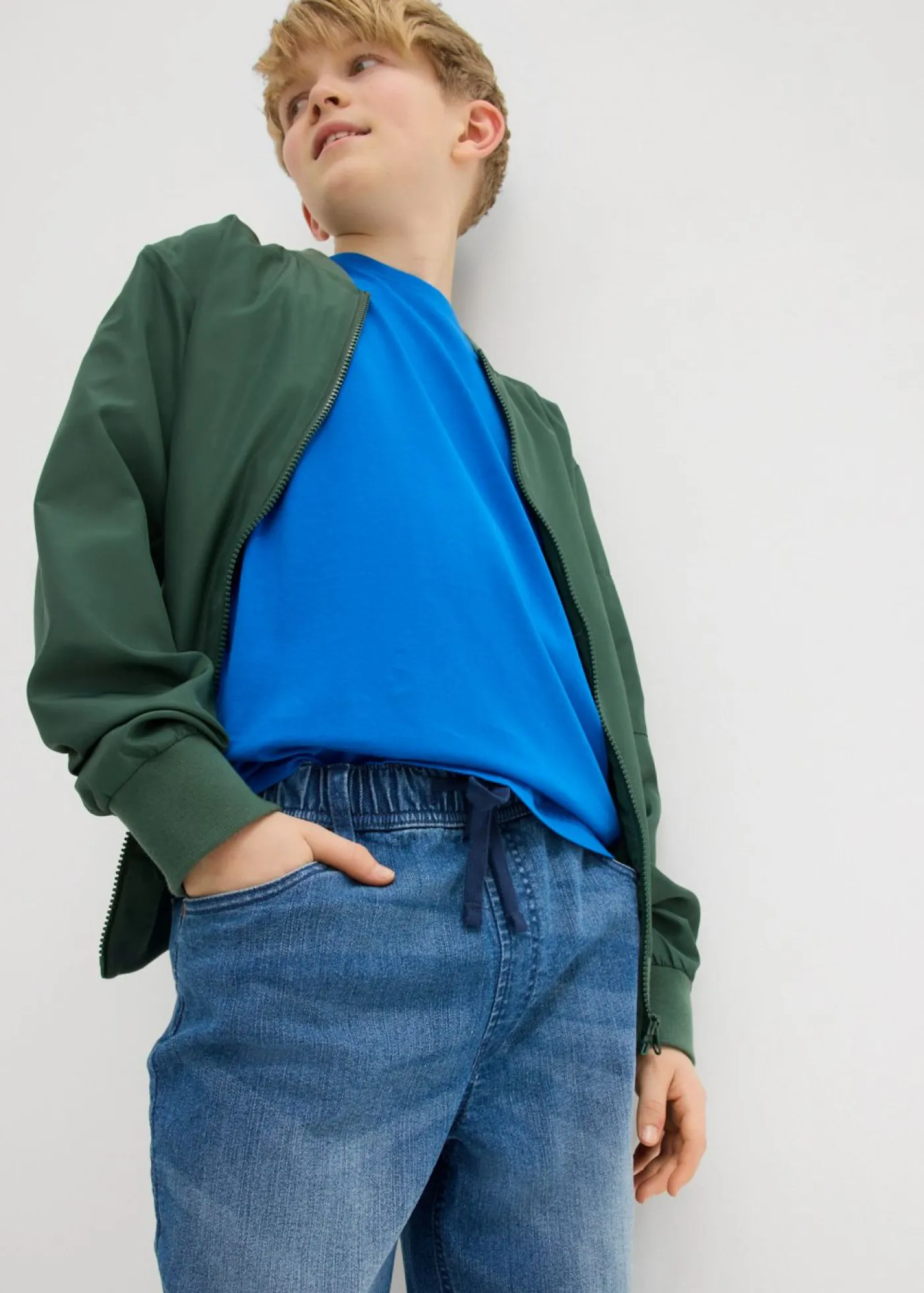 bonprix bonprix Ropa 9 A 16 Años·Jeans|Ropa 9 A 16 Años·Shorts>Bermudas vaqueras largas sin cierre para niños, slim fit Denim