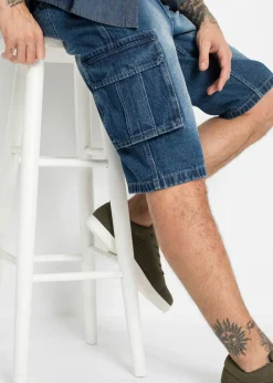 Hombre bonprix bonprix Bermudas vaqueras largas, cargo, relaxed fit