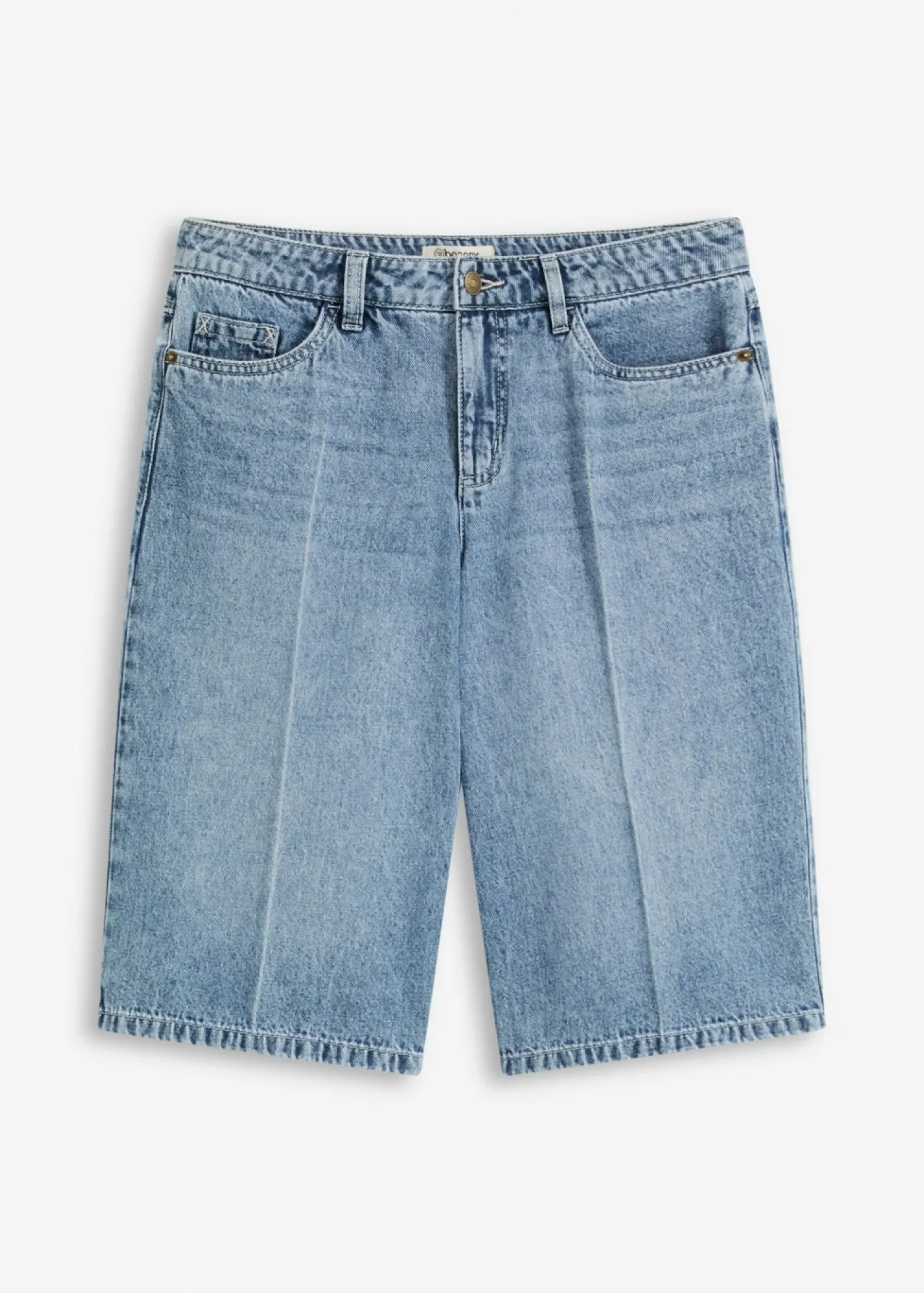 bonprix bonprix Shorts|Vaqueros>Bermudas vaqueras mid waist, low stretch Denim desgastado