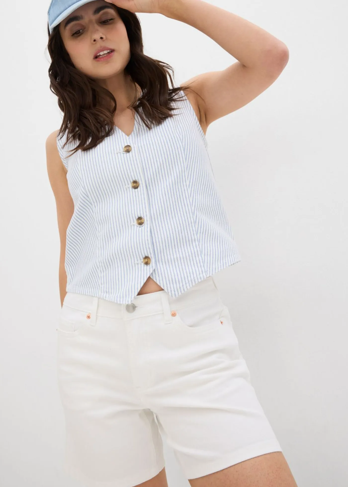 Mujer bonprix bonprix Bermudas vaqueras poco elásticas con talle medio