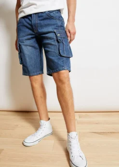 bonprix bonprix Shorts|Vaqueros>Bermudas vaqueras tipo cargo, regular fit Denim