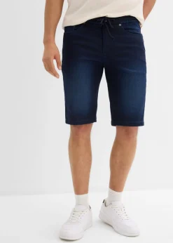 Hombre bonprix bonprix Bermudas vaqueras tipo chándal con cintura cómoda, regular fit (2 unidades)
