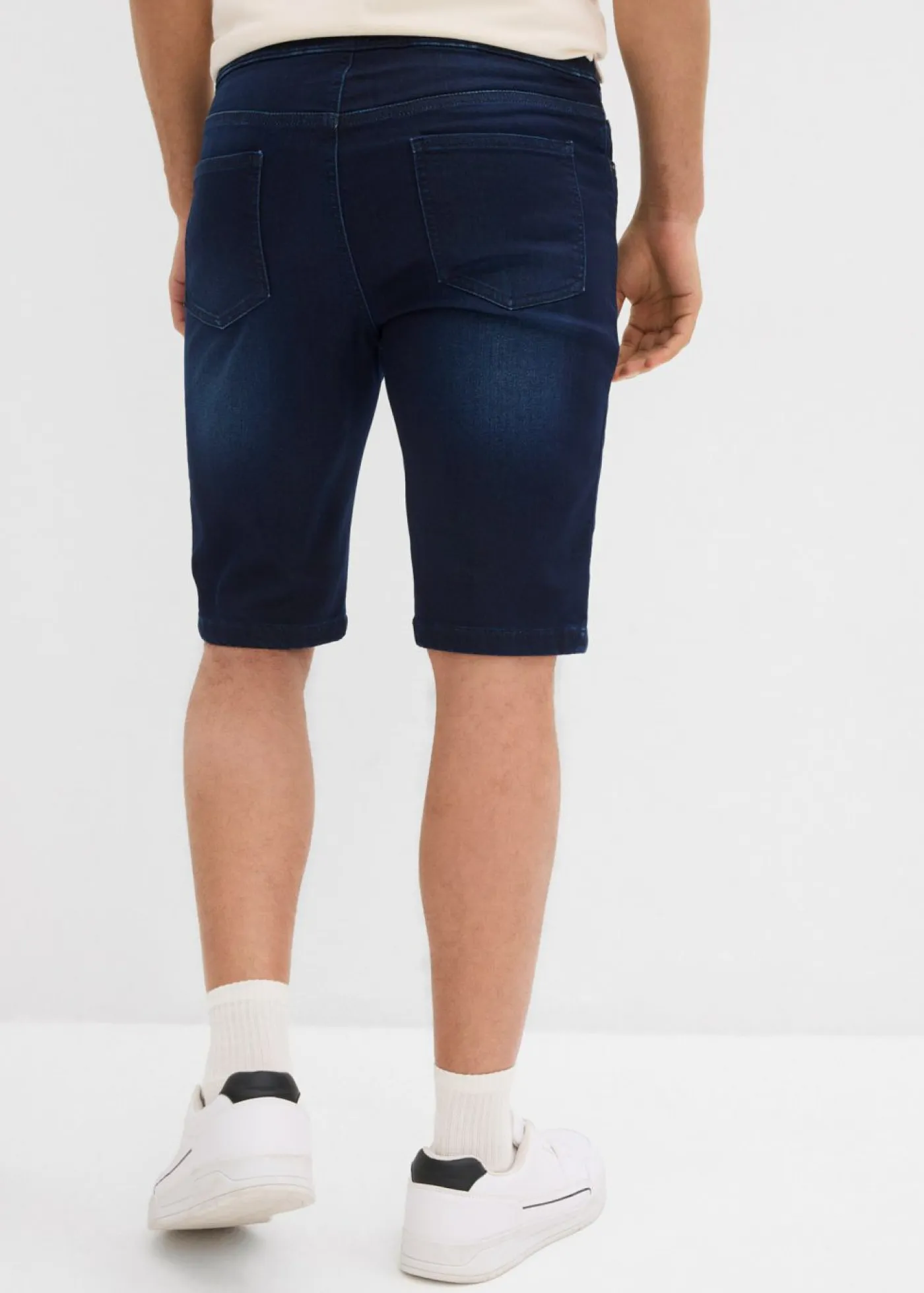 Hombre bonprix bonprix Bermudas vaqueras tipo chándal con cintura cómoda, regular fit (2 unidades)