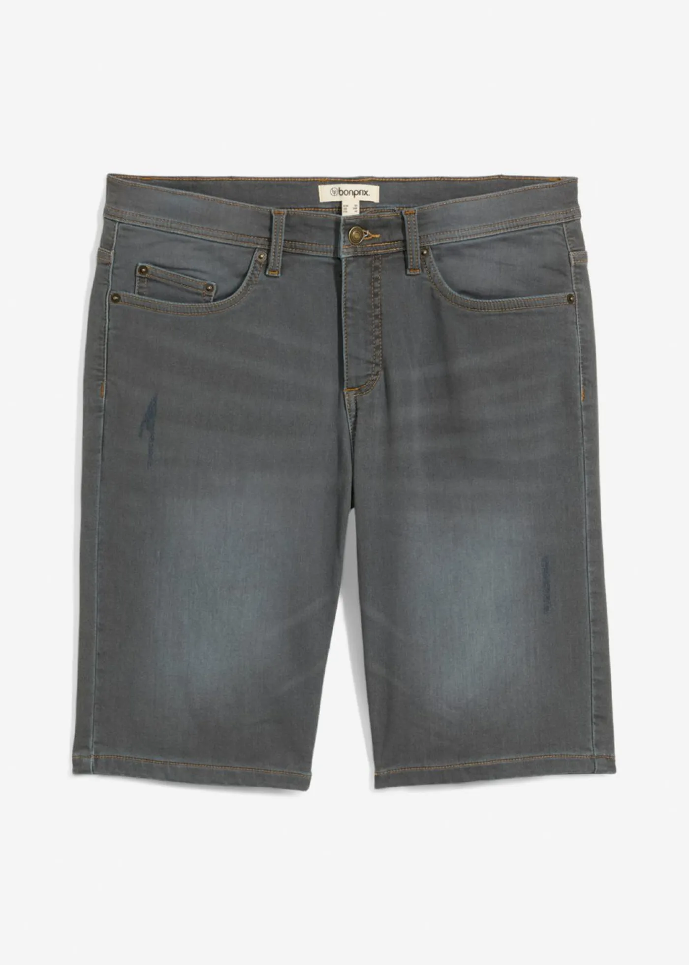 bonprix bonprix Shorts|Vaqueros>Bermudas vaqueras tipo chándal con corte holgado y regular Denim azul/gris