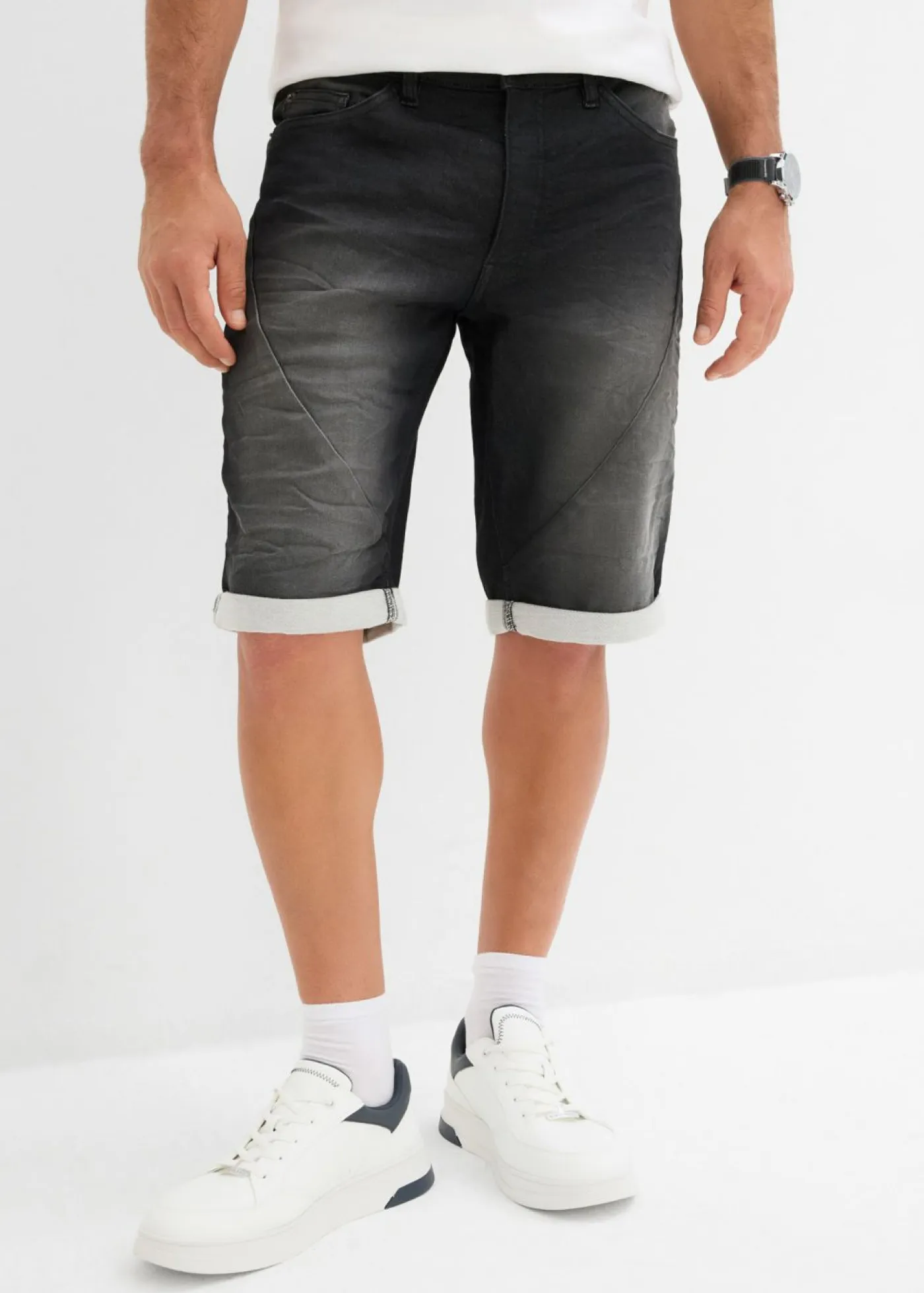 Hombre bonprix bonprix Bermudas vaqueras tipo chándal con corte relajado